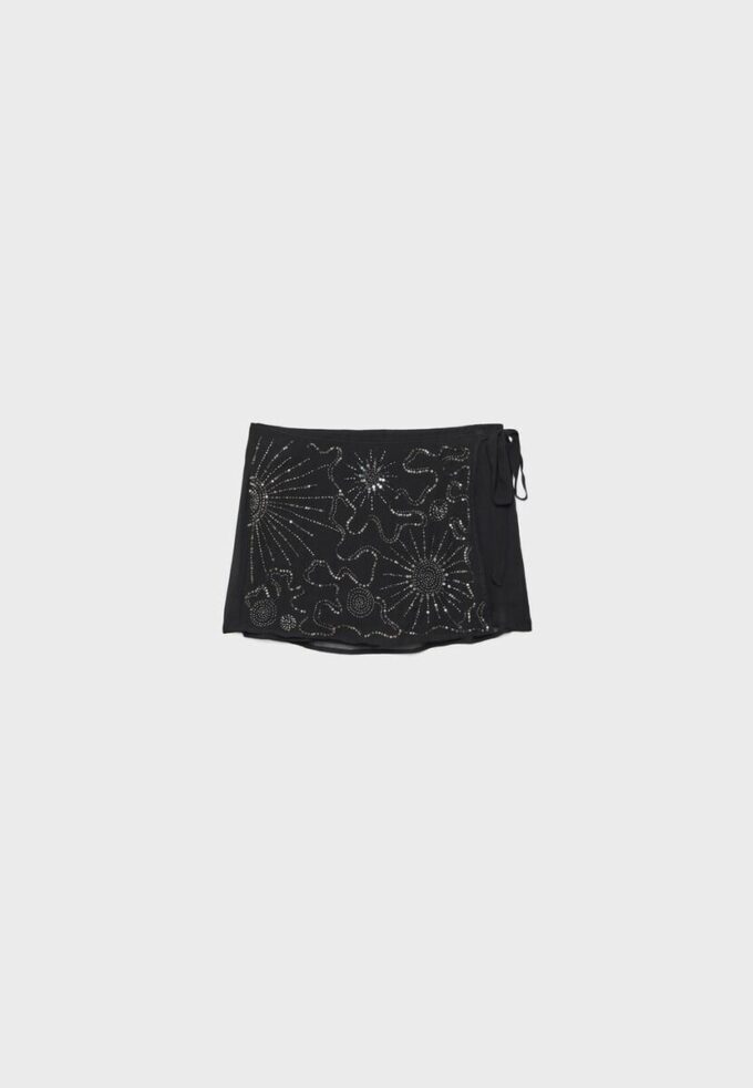 Bestickter Wickel-Mini-Skort