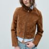 Bikerjacke aus 100 % Leder