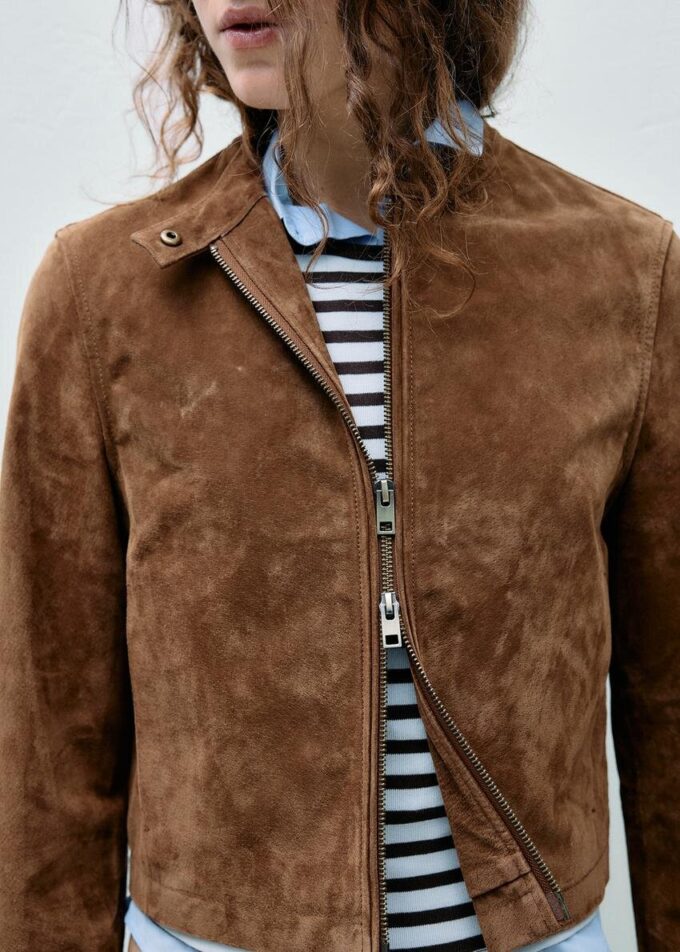 Bikerjacke aus 100 % Leder