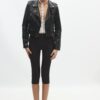 Bikerjacke aus Kunstleder mit Gürtel Bikerjacke aus Kunstleder mit Gürtel