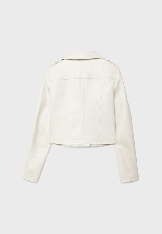 Bikerjacke aus Kunstleder mit Gürtel
