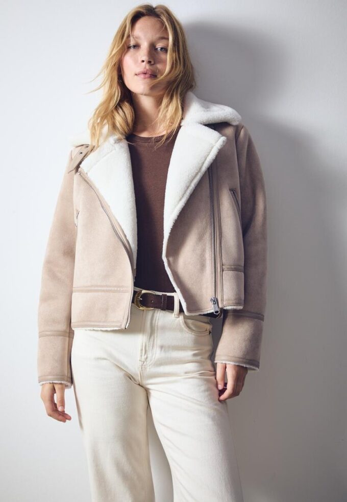 Bikerjacke aus Kunstwildleder