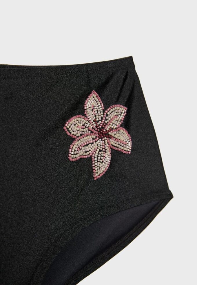 Bikini-Höschen mit gestickten Blumen