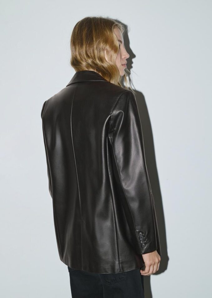 Blazer in Regular Fit mit Lederoptik