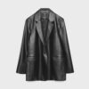 Blazer in Regular Fit mit Lederoptik