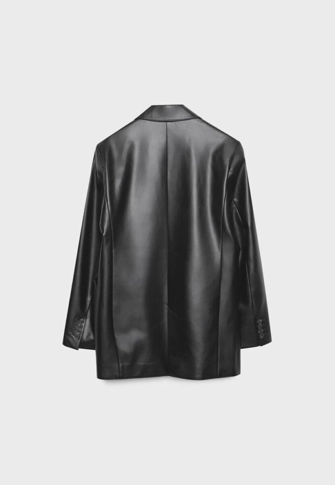 Blazer in Regular Fit mit Lederoptik