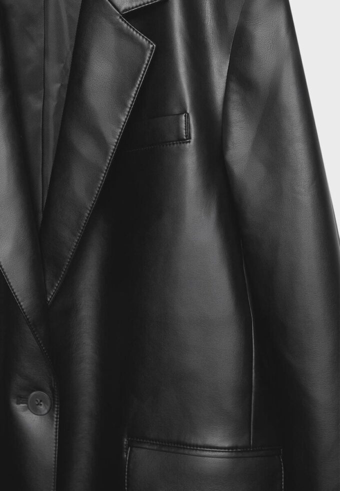 Blazer in Regular Fit mit Lederoptik