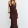 Blondes Midi-Kleid mit Spitzenriemen