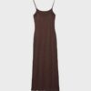 Blondes Midi-Kleid mit Spitzenriemen