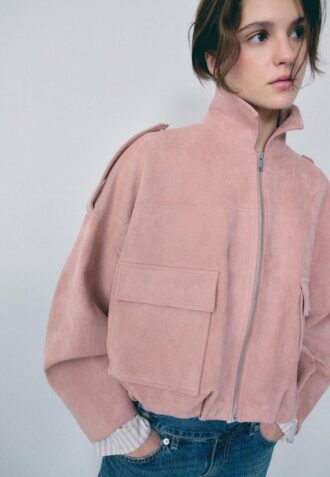 Bomberjacke aus Kunstwildleder Bomberjacke aus Kunstwildleder