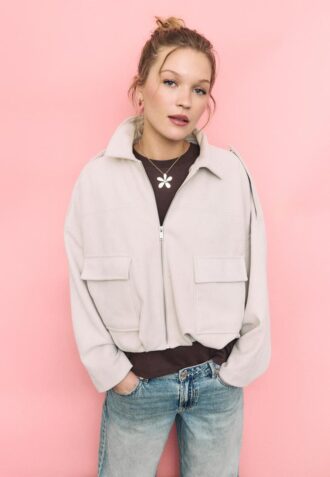 Bomberjacke aus Kunstwildleder Bomberjacke aus Kunstwildleder