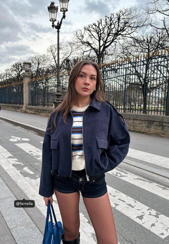 Bomberjacke aus Kunstwildleder