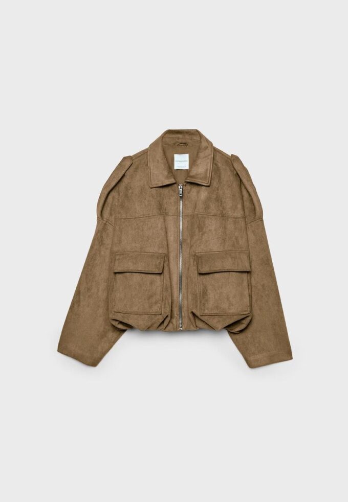 Bomberjacke aus Kunstwildleder Bomberjacke aus Kunstwildleder