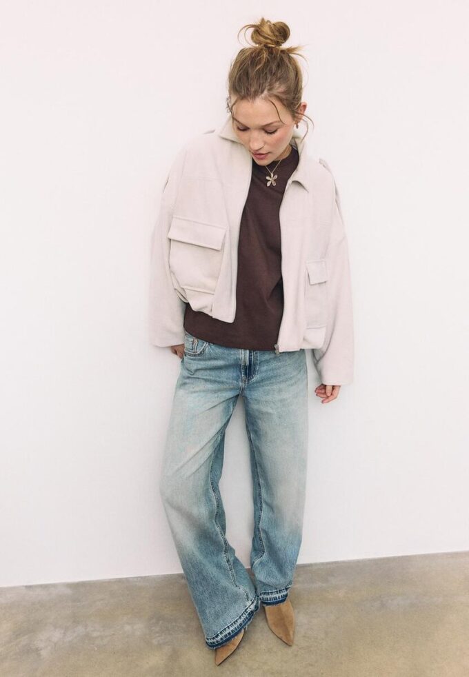 Bomberjacke aus Kunstwildleder Bomberjacke aus Kunstwildleder