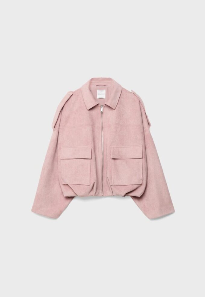 Bomberjacke aus Kunstwildleder Bomberjacke aus Kunstwildleder