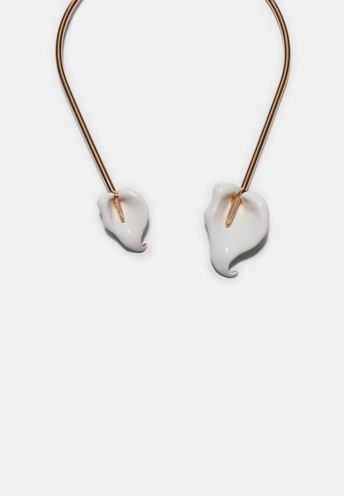 Calla-Lilie-Blumen-Choker-Halskette