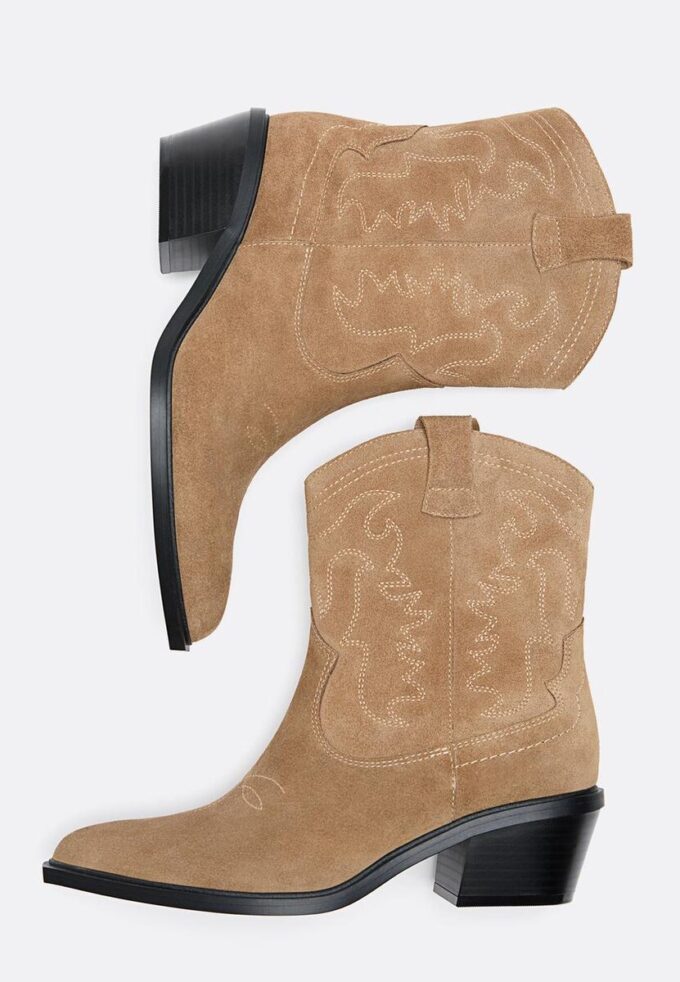 Cowboy-Stiefeletten aus Spaltleder