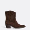 Cowboy-Stiefeletten aus Spaltleder mit Absatz