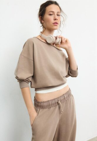Cropped-Sweatshirt im Washed-Look