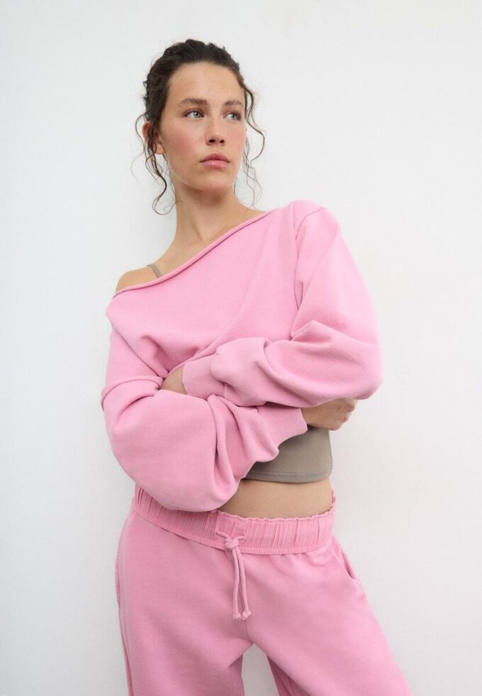 Cropped-Sweatshirt im Washed-Look