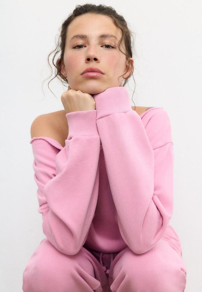 Cropped-Sweatshirt im Washed-Look
