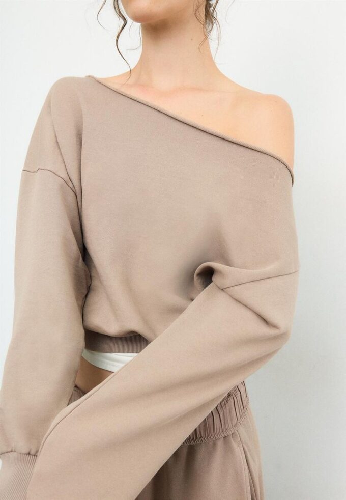 Cropped-Sweatshirt im Washed-Look Cropped-Sweatshirt im Washed-Look