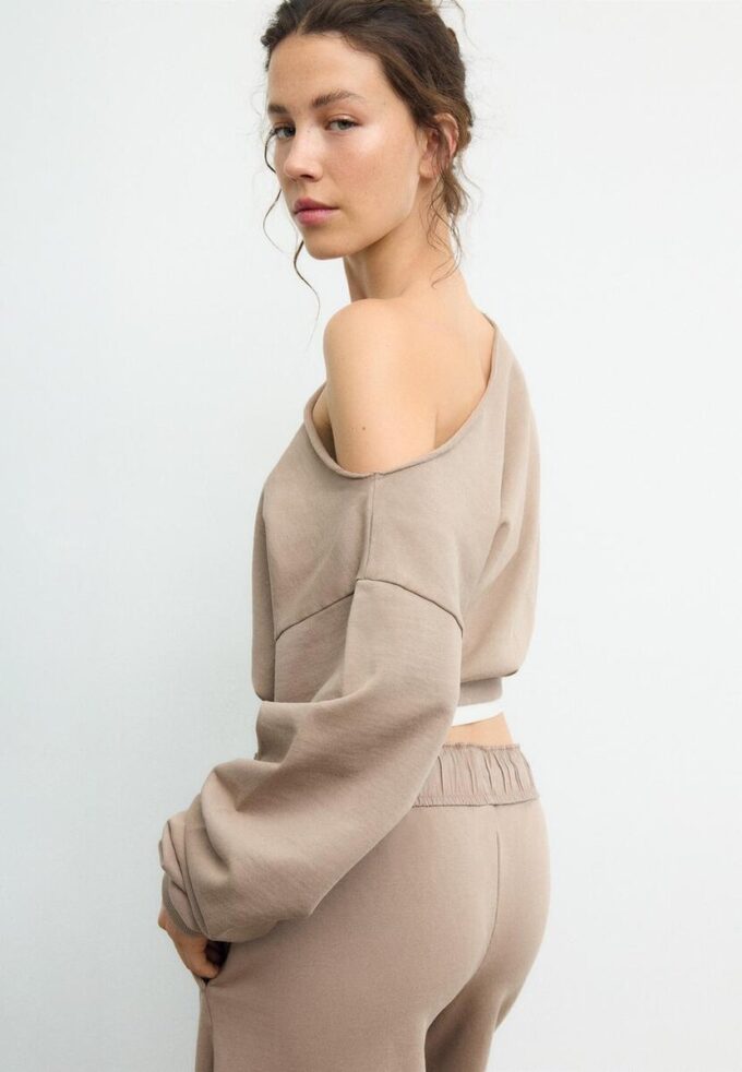 Cropped-Sweatshirt im Washed-Look Cropped-Sweatshirt im Washed-Look