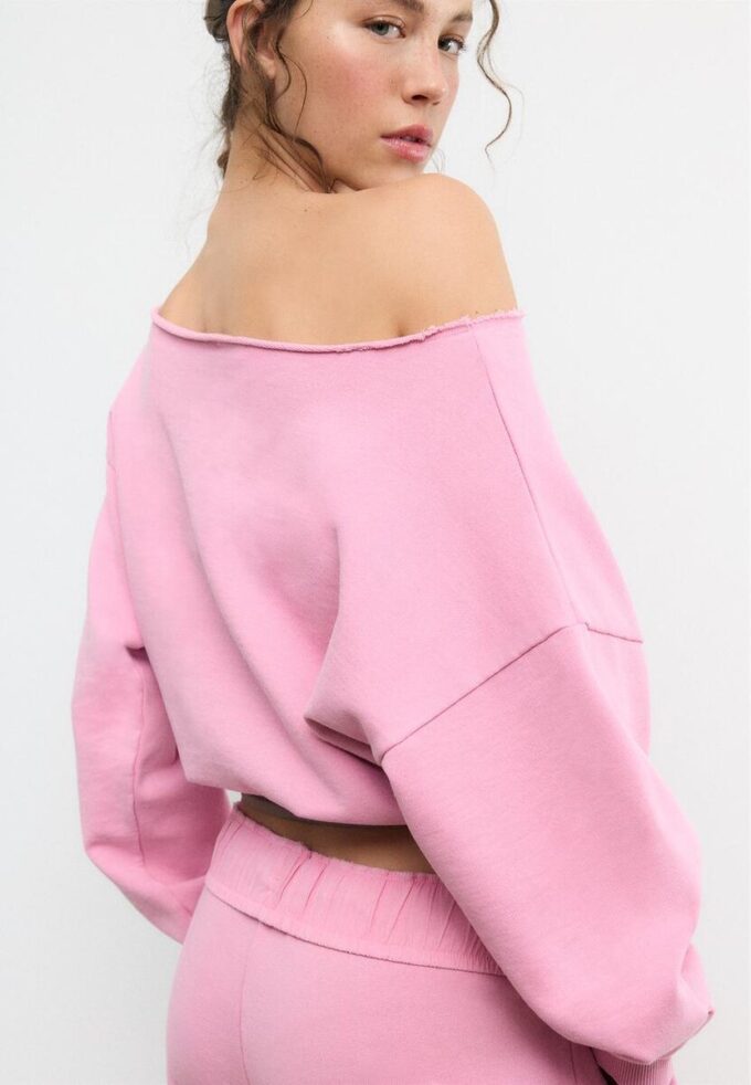 Cropped-Sweatshirt im Washed-Look