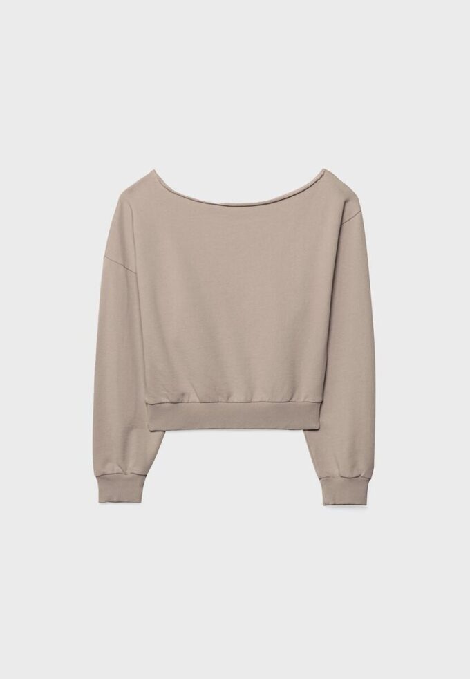 Cropped-Sweatshirt im Washed-Look Cropped-Sweatshirt im Washed-Look