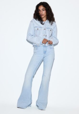 D04 Low-Rise-Jeans mit Flared-Bein