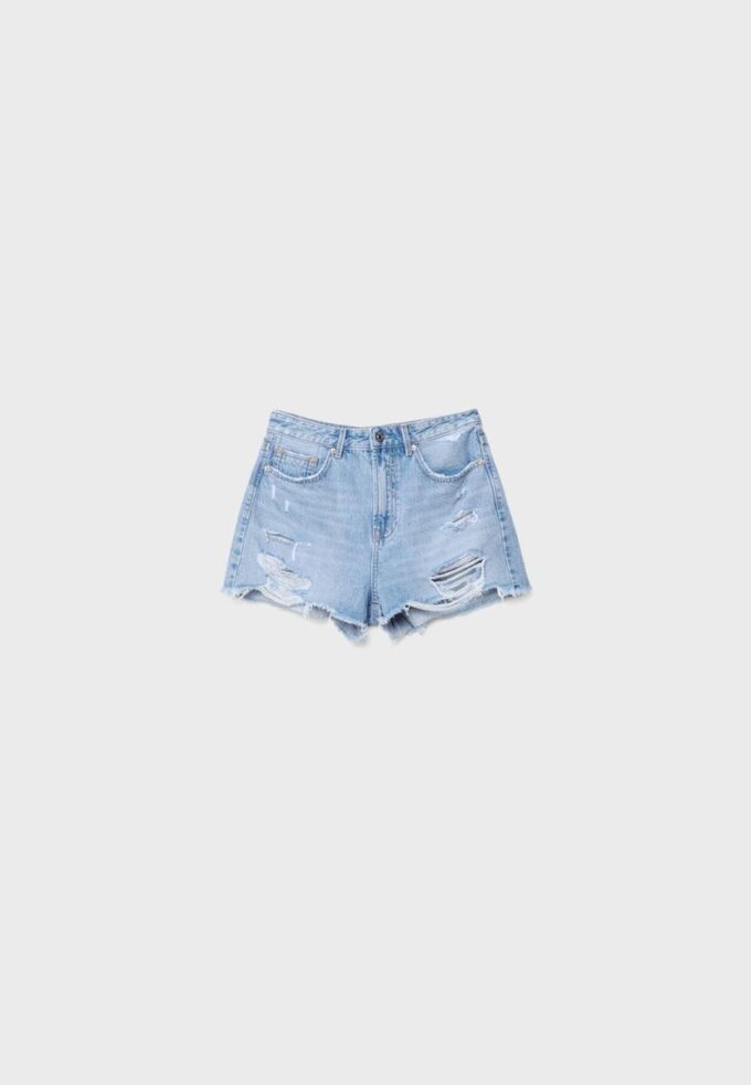 D75 Shorts aus zerrissenem Denim D75 Shorts aus zerrissenem Denim