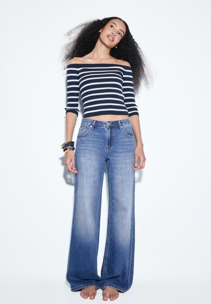 D91 Low-Waist-Jeans mit Wide Leg D91 Low-Waist-Jeans mit Wide Leg