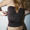 Drapiertes Bandeau-Oberteil mit V-Ausschnitt Drapiertes Bandeau-Oberteil mit V-Ausschnitt