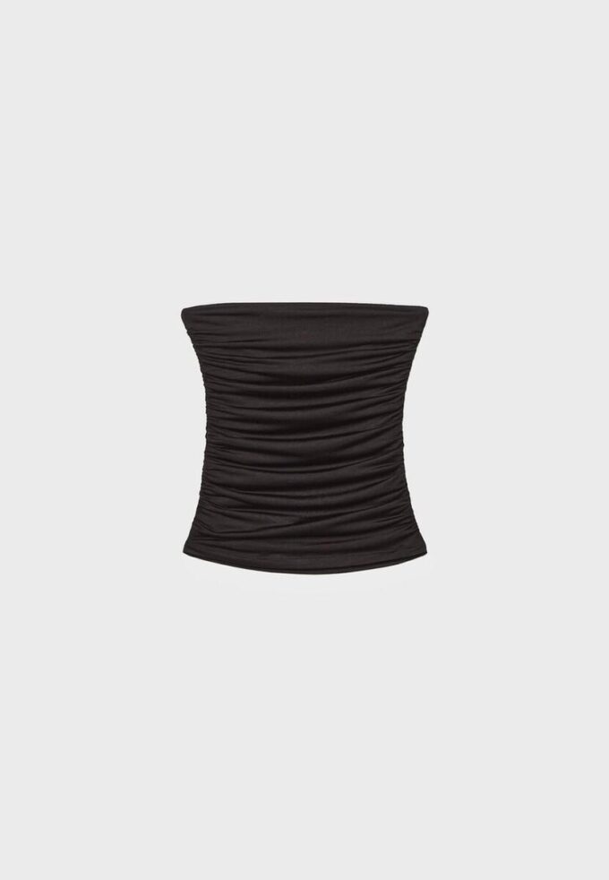 Drapiertes Bandeau-Oberteil mit V-Ausschnitt Drapiertes Bandeau-Oberteil mit V-Ausschnitt