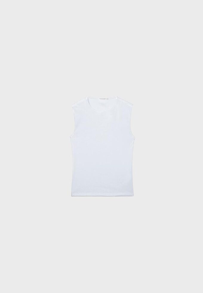 Einfaches ärmelloses T-Shirt aus der Basics-Kollektion Einfaches ärmelloses T-Shirt aus der Basics-Kollektion