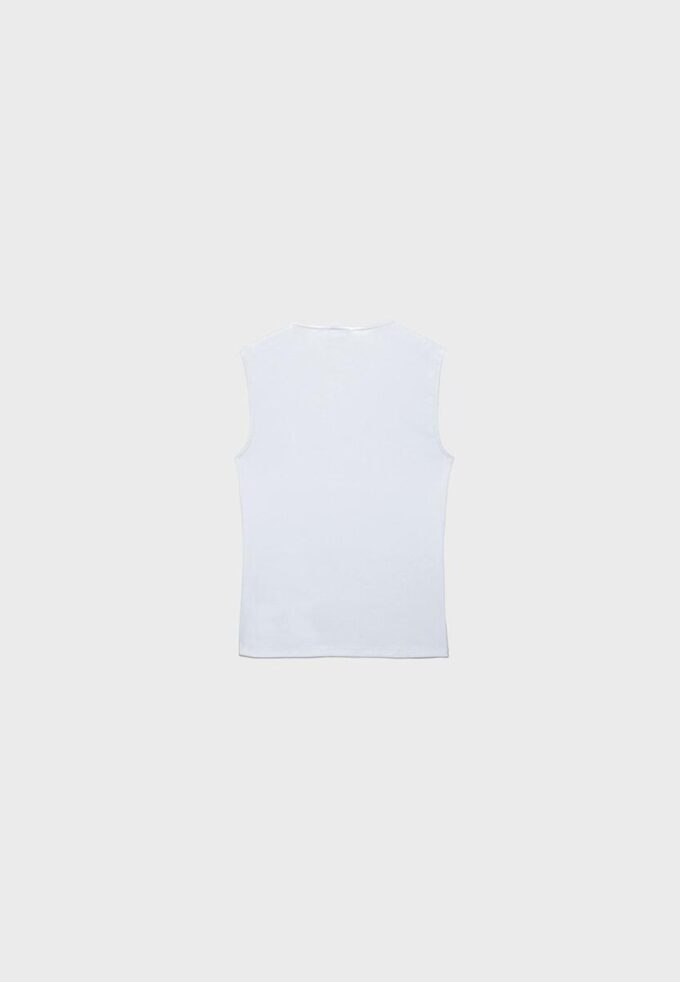 Einfaches ärmelloses T-Shirt aus der Basics-Kollektion Einfaches ärmelloses T-Shirt aus der Basics-Kollektion