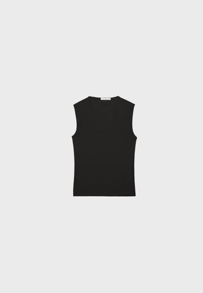Einfaches ärmelloses T-Shirt aus der Basics-Kollektion Einfaches ärmelloses T-Shirt aus der Basics-Kollektion