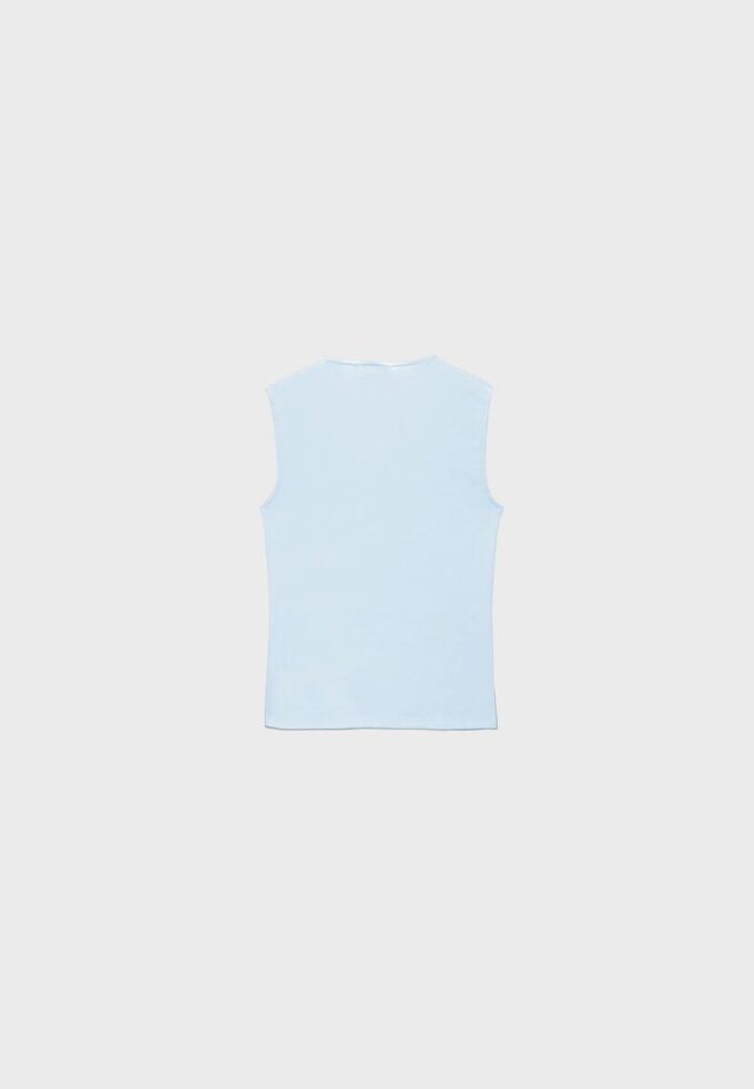 Einfaches ärmelloses T-Shirt aus der Basics-Kollektion Einfaches ärmelloses T-Shirt aus der Basics-Kollektion