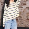 Feinstrick-Pullover mit Streifen Feinstrick-Pullover mit Streifen