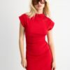 Figurbetontes kurzes Kleid mit Rüschen