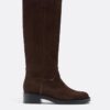 Flache Reitstiefel aus Leder
