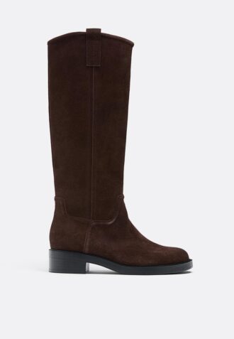 Flache Reitstiefel aus Leder