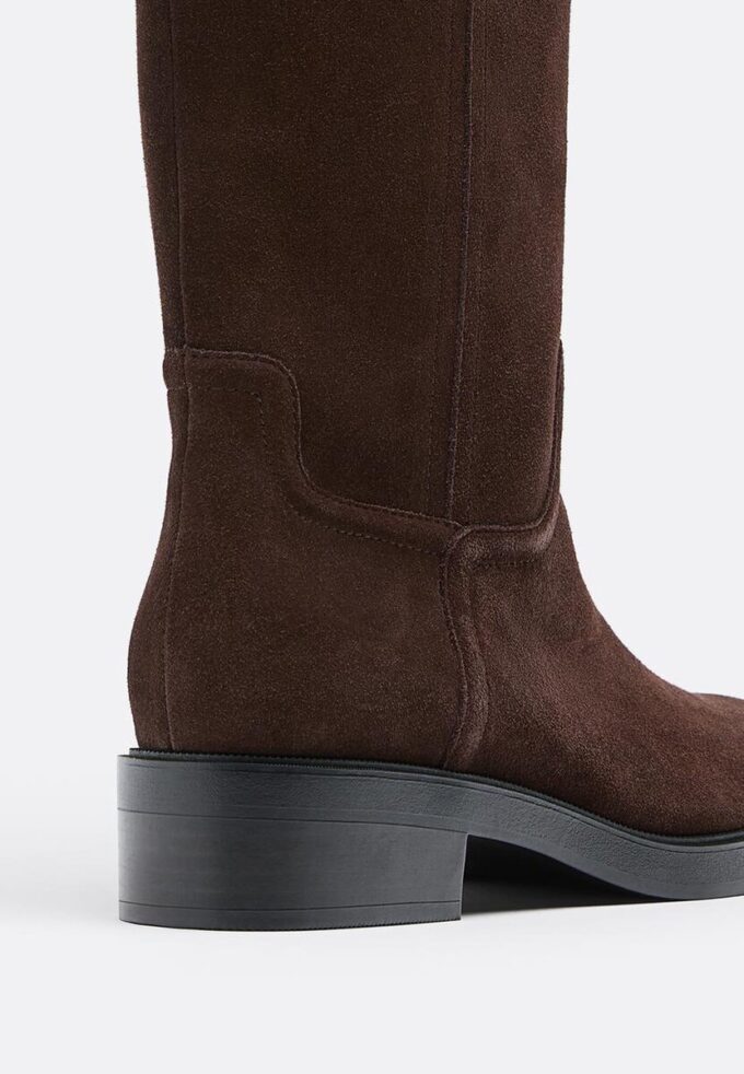 Flache Reitstiefel aus Leder