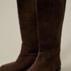 Flache Reitstiefel aus Leder