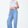 Fließende Denim-Hose mit Kordelzug Fließende Denim-Hose mit Kordelzug