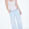 Fließende Denim-Hose mit Kordelzug Fließende Denim-Hose mit Kordelzug