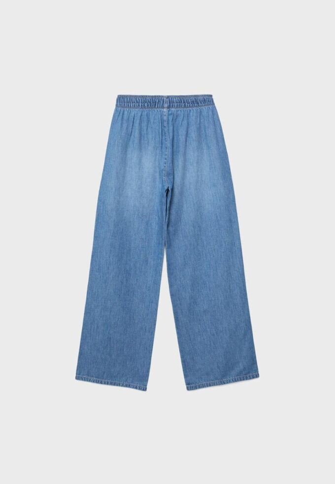 Fließende Denim-Hose mit Kordelzug Fließende Denim-Hose mit Kordelzug