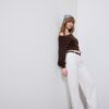 Fließende, elegante Hose mit geradem Bein und Gürtel Fließende, elegante Hose mit geradem Bein und Gürtel