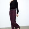 Fließende, elegante Hose mit geradem Bein und Gürtel Fließende, elegante Hose mit geradem Bein und Gürtel