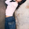 Gerade Jeans mit Nietenbund Gerade Jeans mit Nietenbund